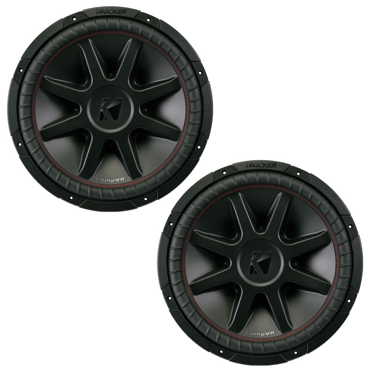 Kicker CVR15 CompVR 15-Inch (380mm) Subwoofer, 2-Ohm DVC Bundle